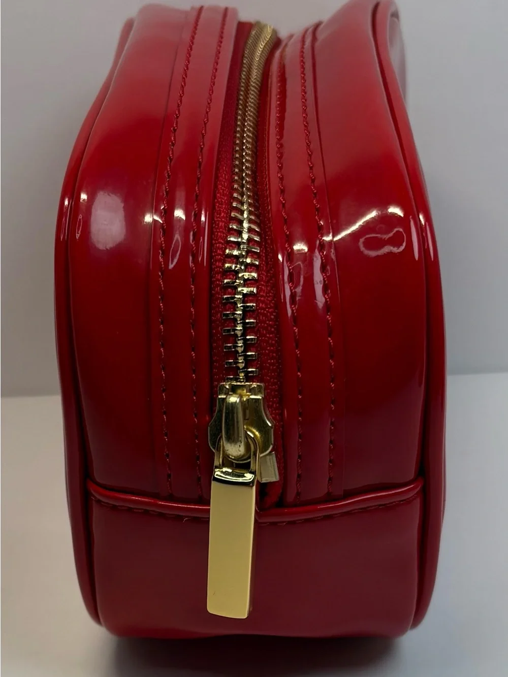 Tory Burch Red Patent Logo Pouch Cosmetic Case